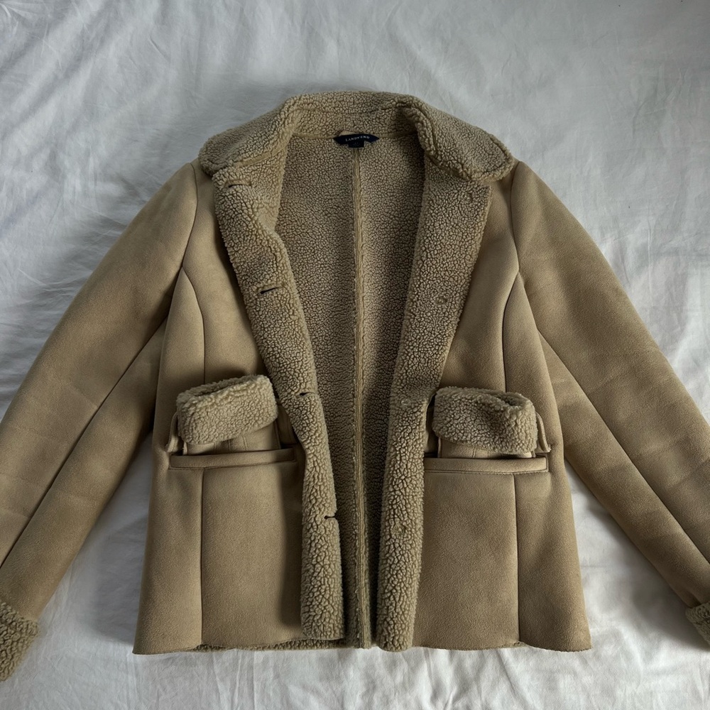 LIKE NEW Land’s End Shearling coat